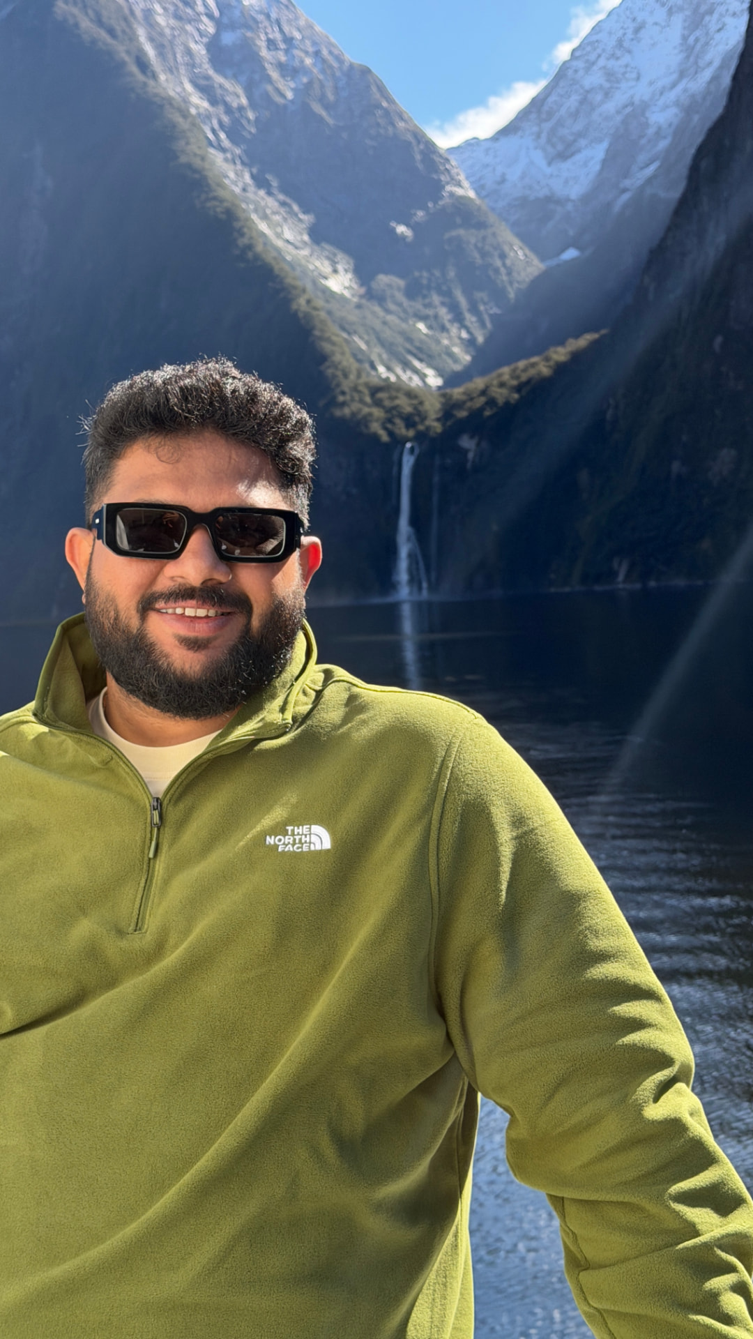 Roverland Voyage’s second founder beside a mountain fjord