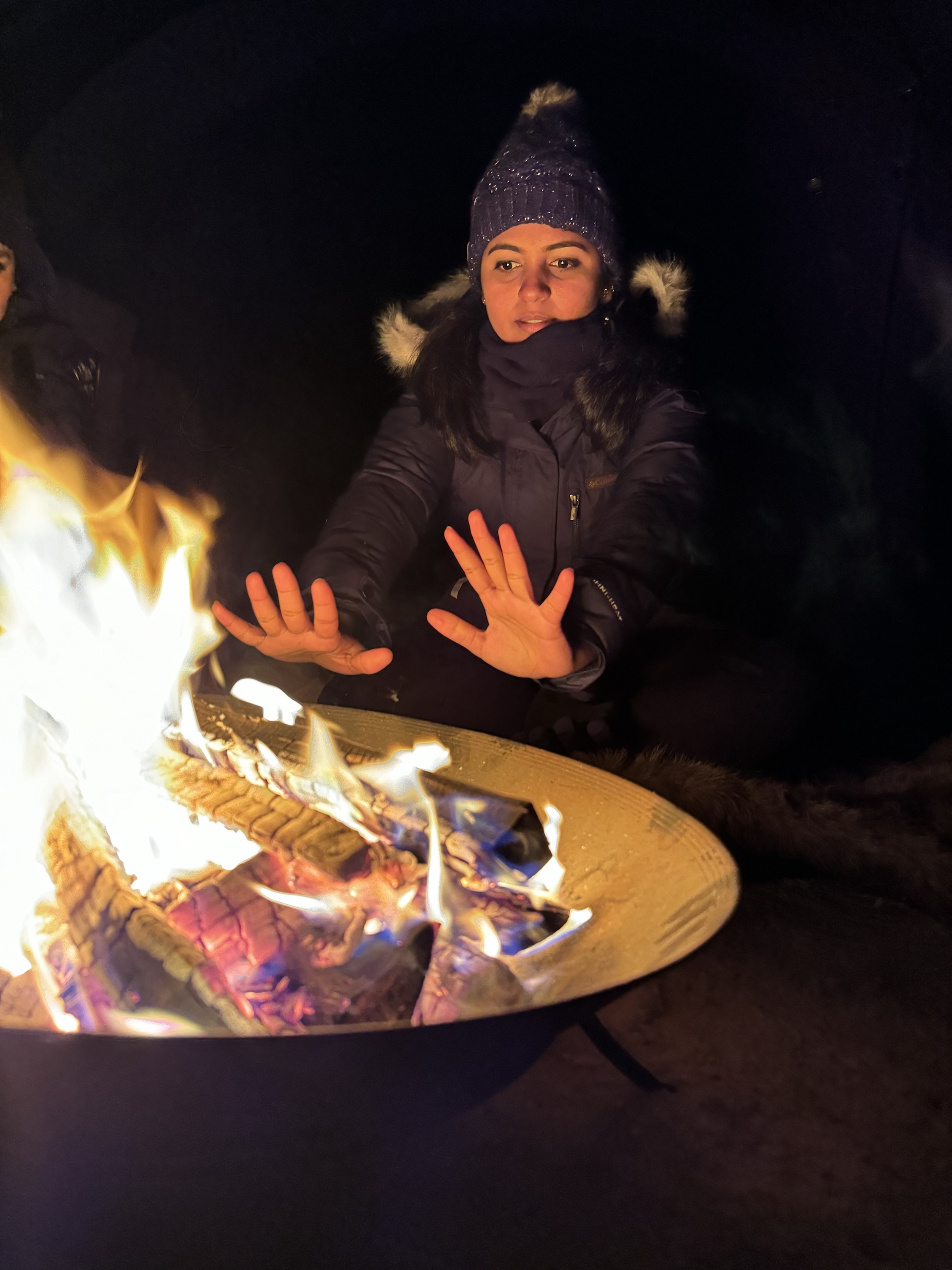 A fireside pause