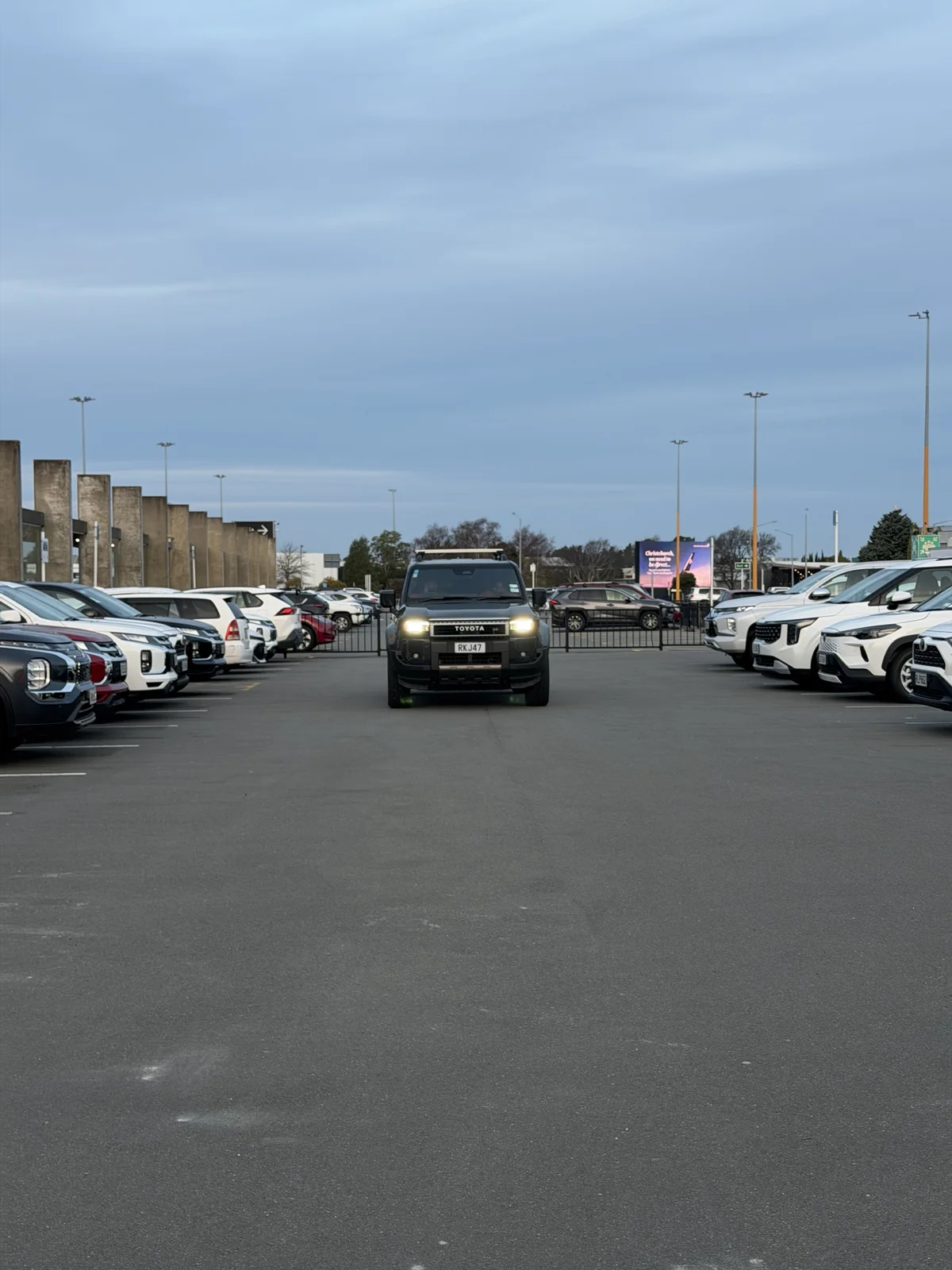 Airport arrival · Christchurch Airport car park